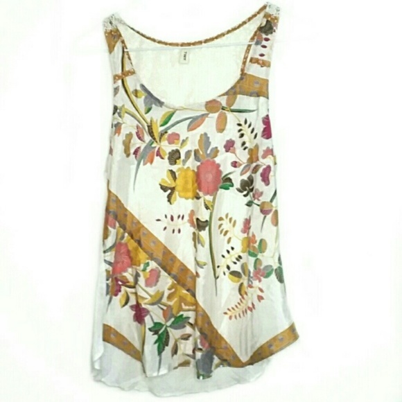 Anthropologie RARE Silk Tank Floral - Picture 3 of 7